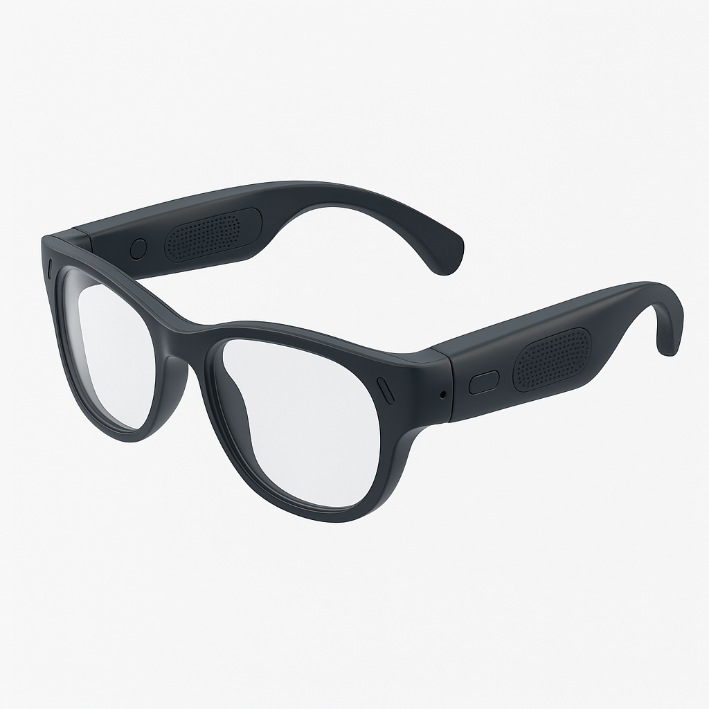 Eastern Cape student Elihle Stali demonstrating AI-assisted smart glasses designed for visually impaired users.