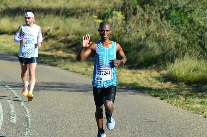 Teacher Simphiwe Mngwengwe training for his 150-kilometre Run for Nature